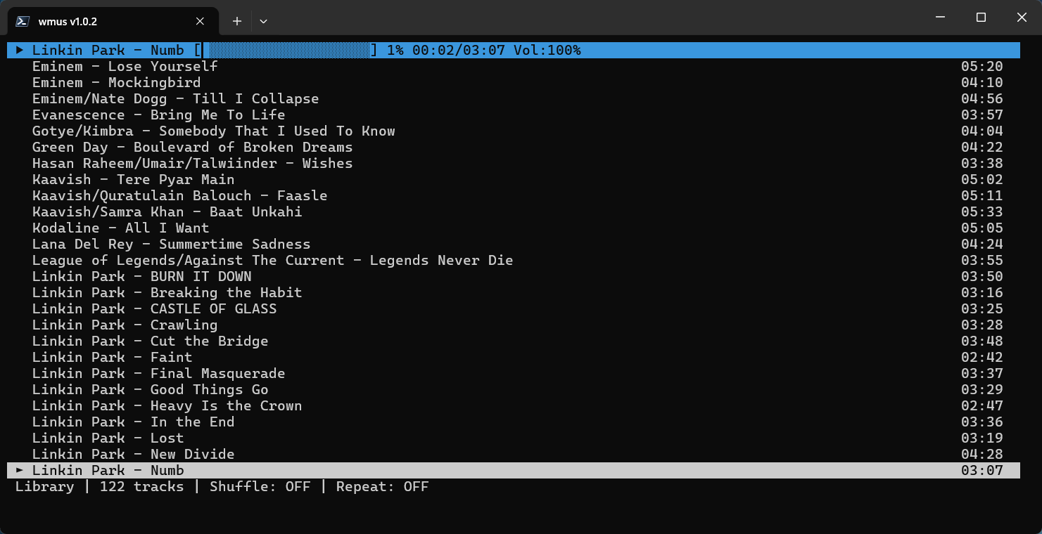 WMUS project screenshot